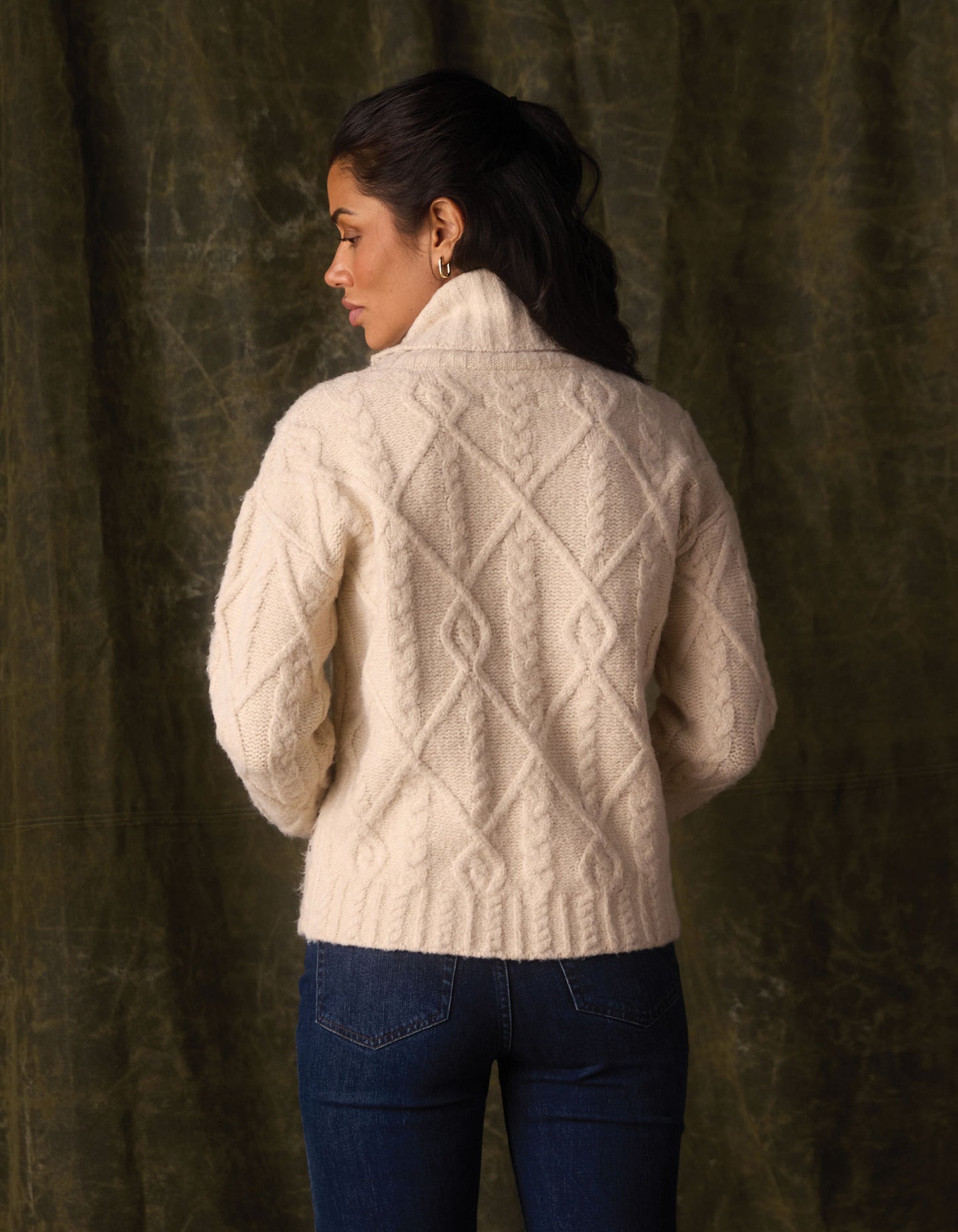 Marianna Cable Knit Sweater in Cream