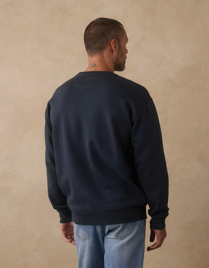 Normal Fleece Graphic Pullover in Shale Blue