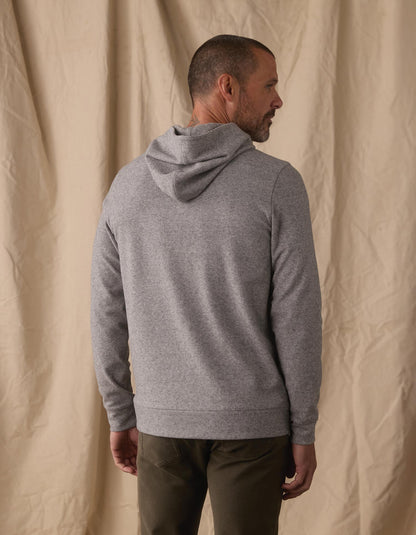 Brushed Textured Knit Hoodie in Graphite