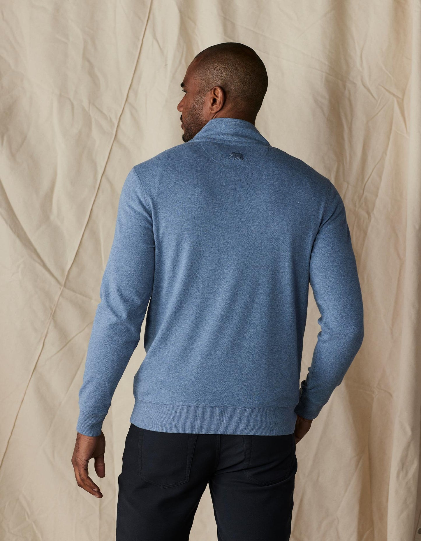 Puremeso Weekend Quarter Zip in Slate Blue