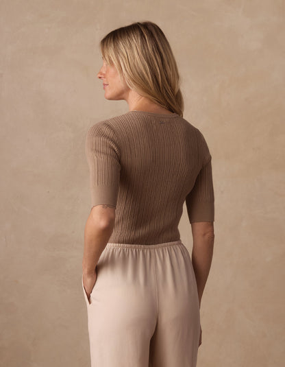 Coco Henley Sweater in Taupe