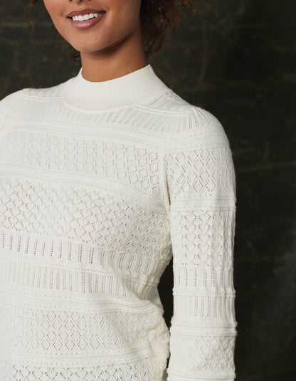 Olivia Pointelle Sweater in Cream