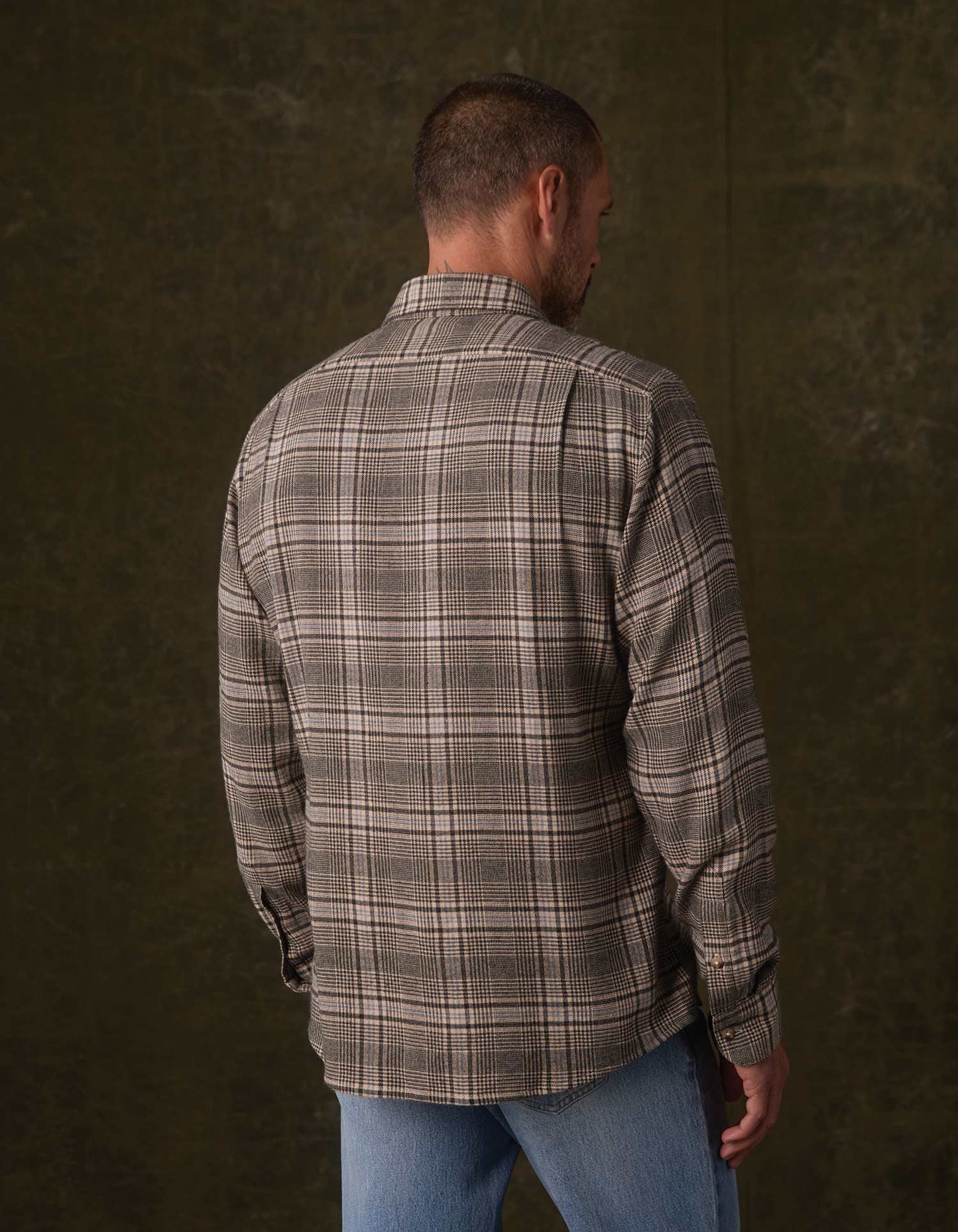 Owen Lightweight Button Up in Slate Blue Plaid