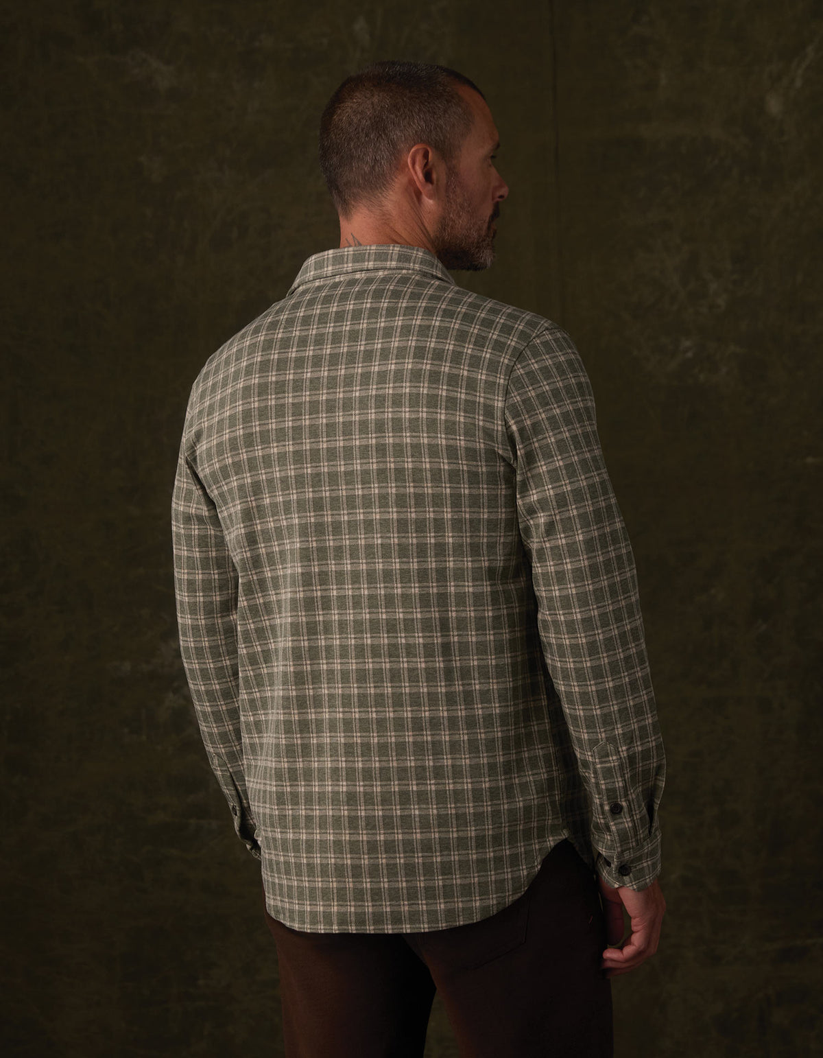 Stratus Knit Button Up in Juniper Plaid