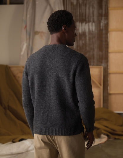 Homebound Henley Sweater in Charcoal