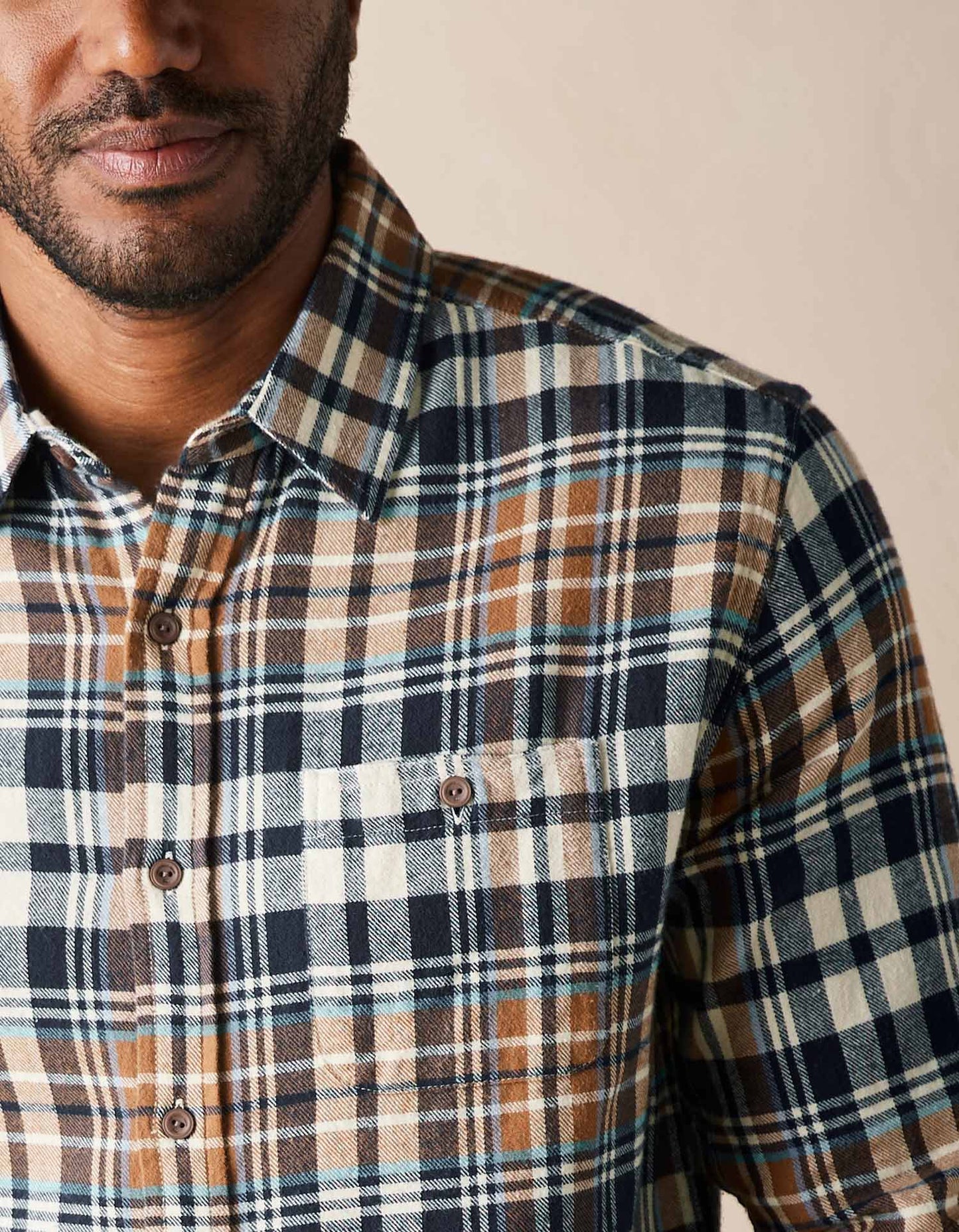 Hudson Double Brushed Flannel in Cedar Plaid