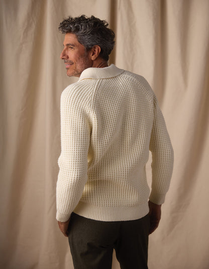 Waffle Sweater Popover in Ivory
