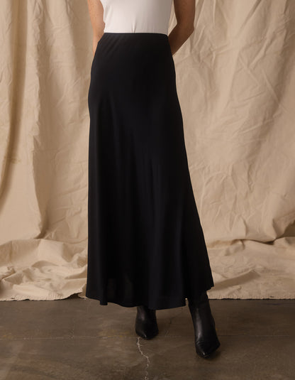 Rose Midi Skirt in Black