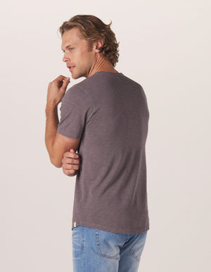 Legacy Jersey Perfect Tee in Steel On Model from Back