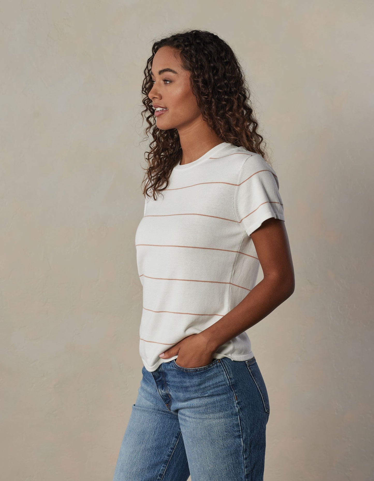 Wanderlust Striped Tee in Canyon Sunset Stripe