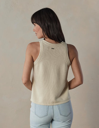 Wanderlust Hi-Neck Tank in Cream