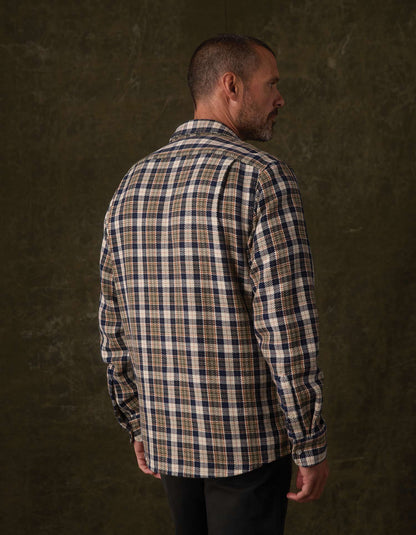 Mountain Textured Overshirt in Moss Multi