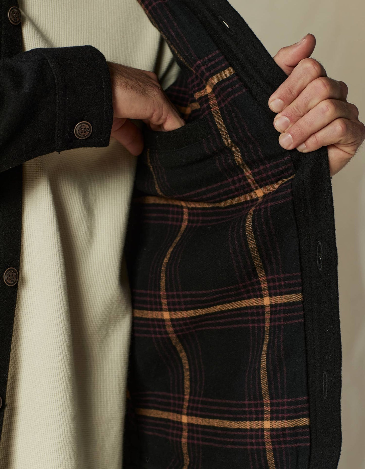 Brightside Flannel Lined Workwear Jacket in Black