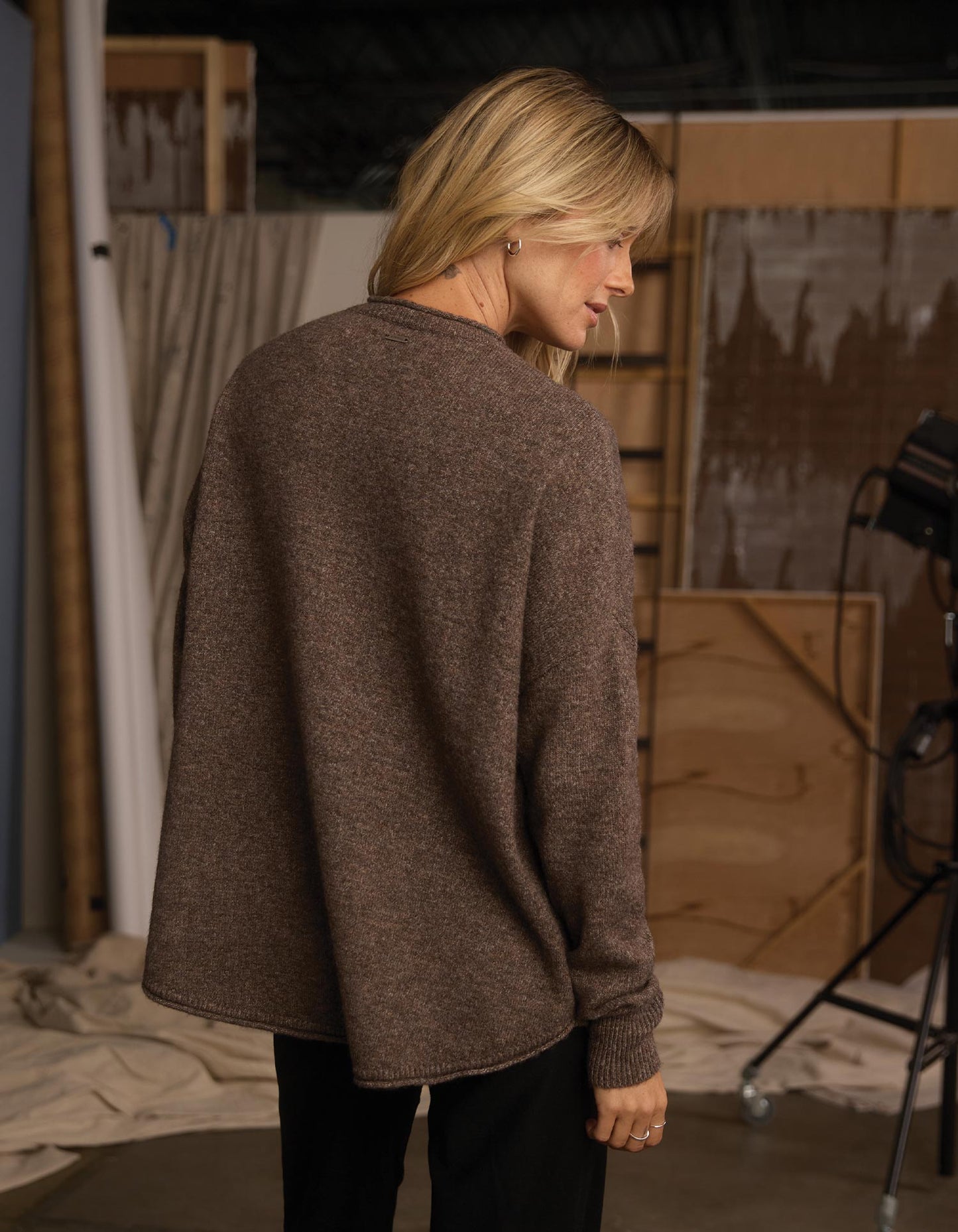 Marianna Crewneck Sweater in Chestnut