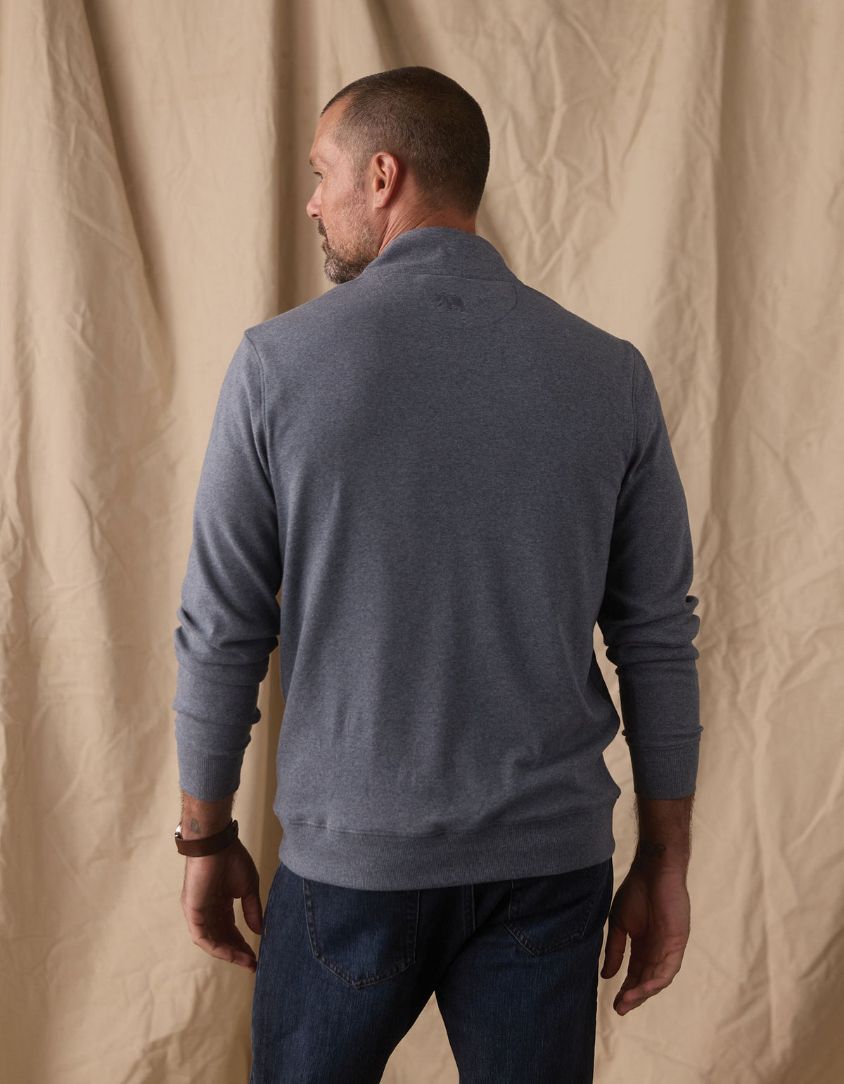 Puremeso Weekend Quarter Zip in Bluestone