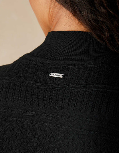 Olivia Pointelle Sweater in Black