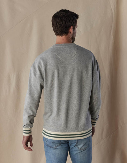 Cole Terry Varsity Sweatshirt in Heathered Grey