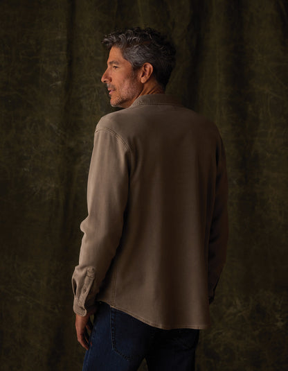 Comfort Terry Shirt Jacket in Taupe