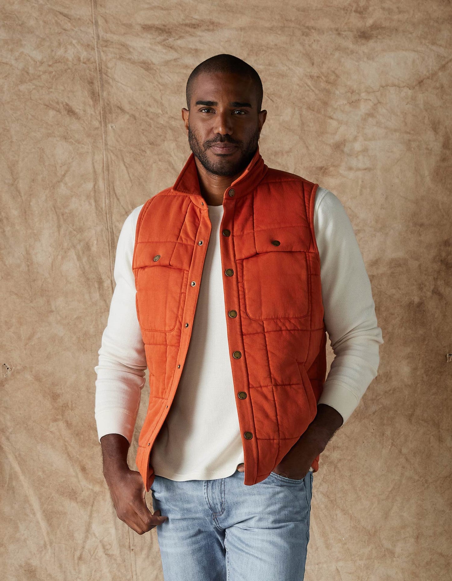 Jackie Premium Fleece Lodge Vest in Fire