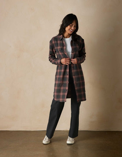 Mountain Shirt Dress in Shadow Plaid