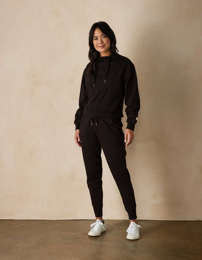 Jackie Premium Fleece Boxy Skimmer Hoodie in Chestnut