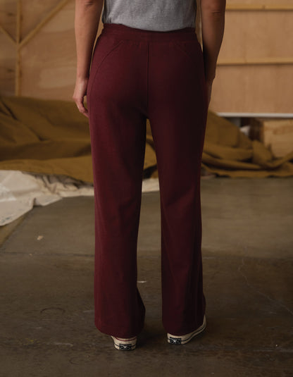 Fleece Puremeso Wide Leg Pant in Port Wine