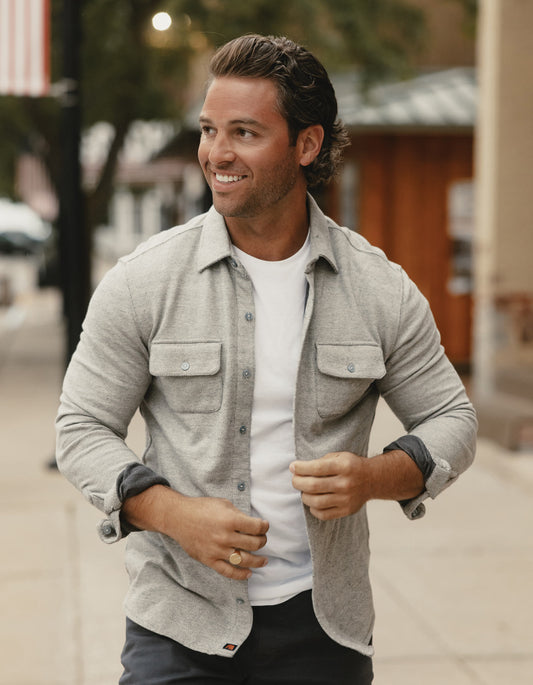 Textured Knit Shirt in Graphite