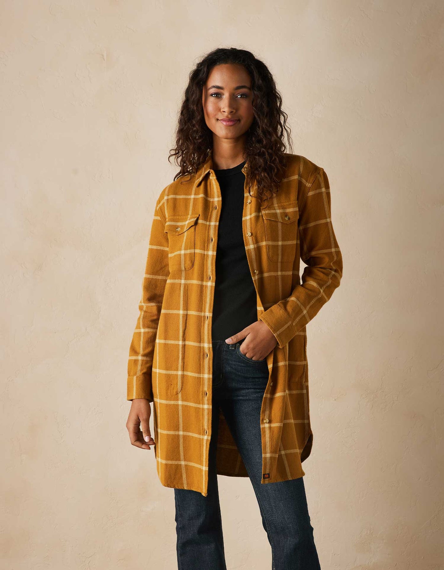 Mountain Shirt Dress in Palomino Plaid