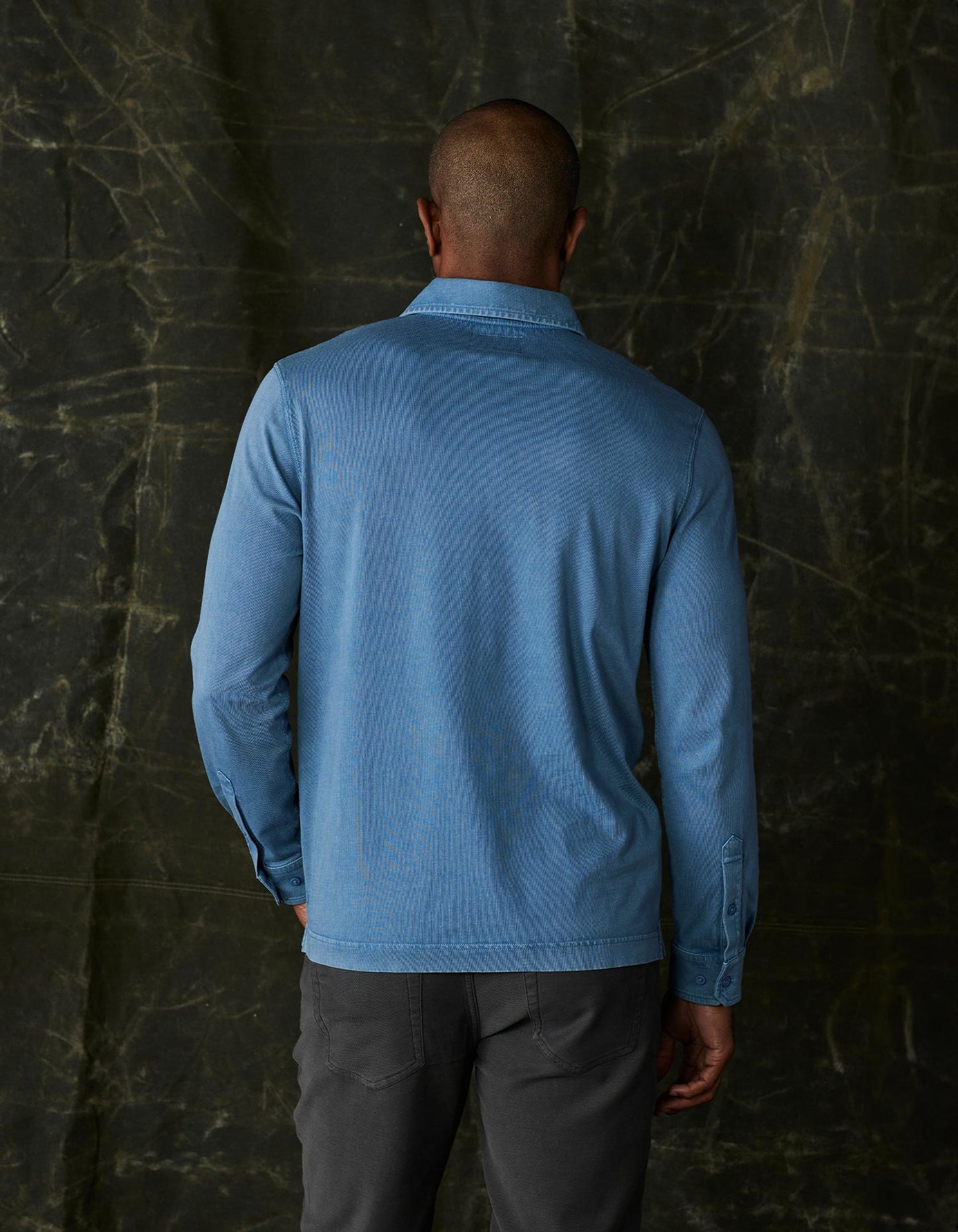 Lennox Jersey Polo in Slate Blue