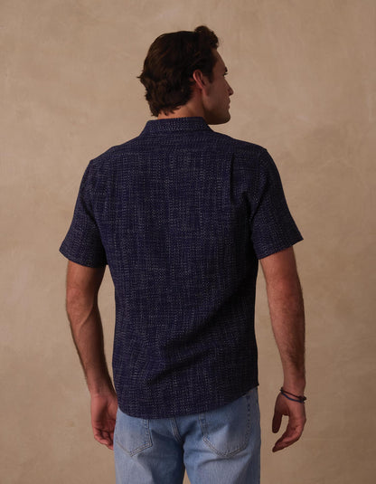 Freshwater Short Sleeve Button Up Shirt in Ocean