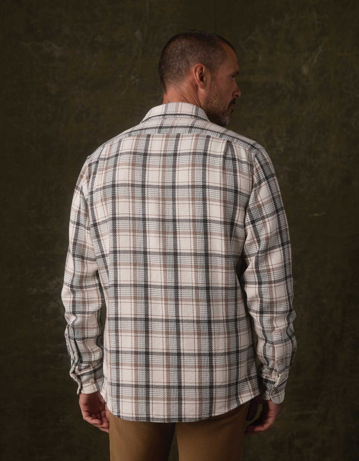 Mountain Textured Overshirt in Winter White Plaid