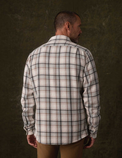 Mountain Textured Overshirt in Winter White Plaid