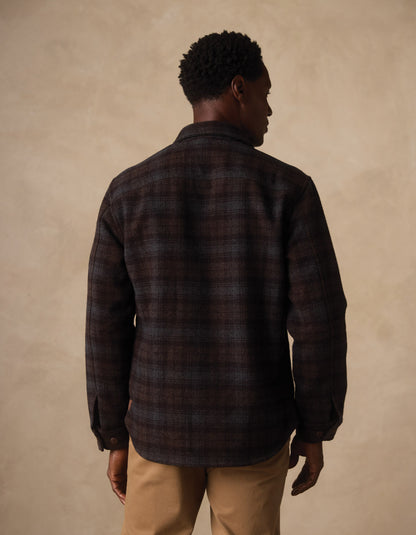 Brightside Flannel Lined Workwear Jacket in Brown Plaid