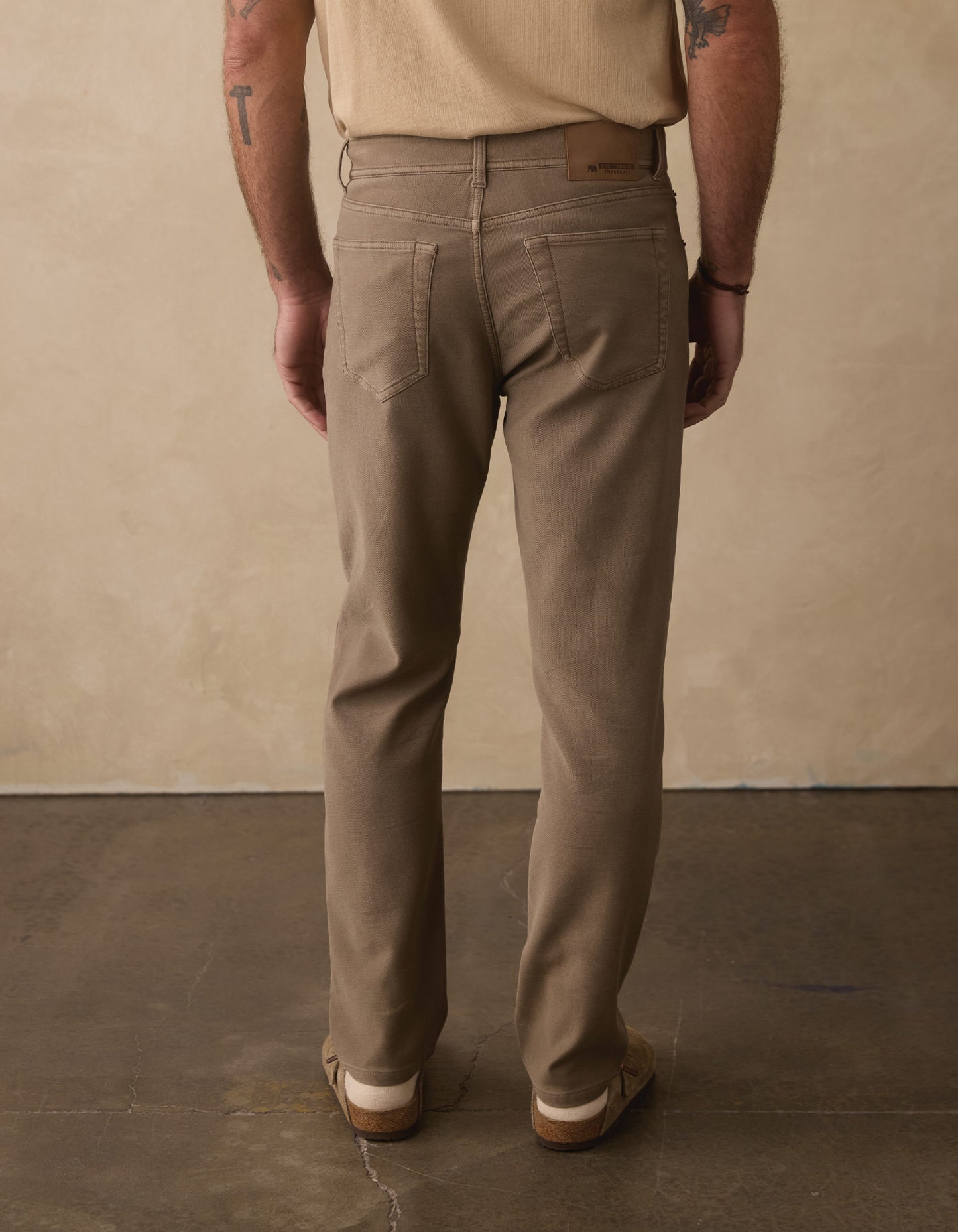 Comfort Terry Straight Pant in Taupe
