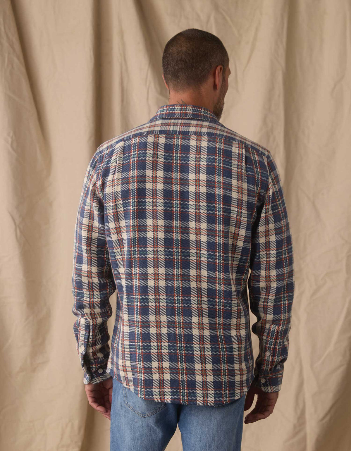 Mountain Textured Overshirt in Mineral Blue
