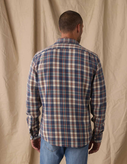 Mountain Textured Overshirt in Mineral Blue