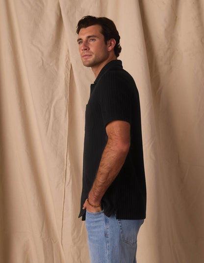 Knit Getaway Button Up in Black