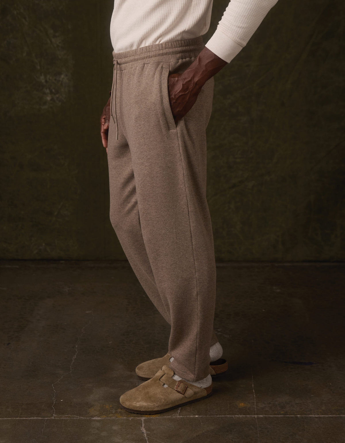 Fleece Puremeso Joggers in Dark Taupe