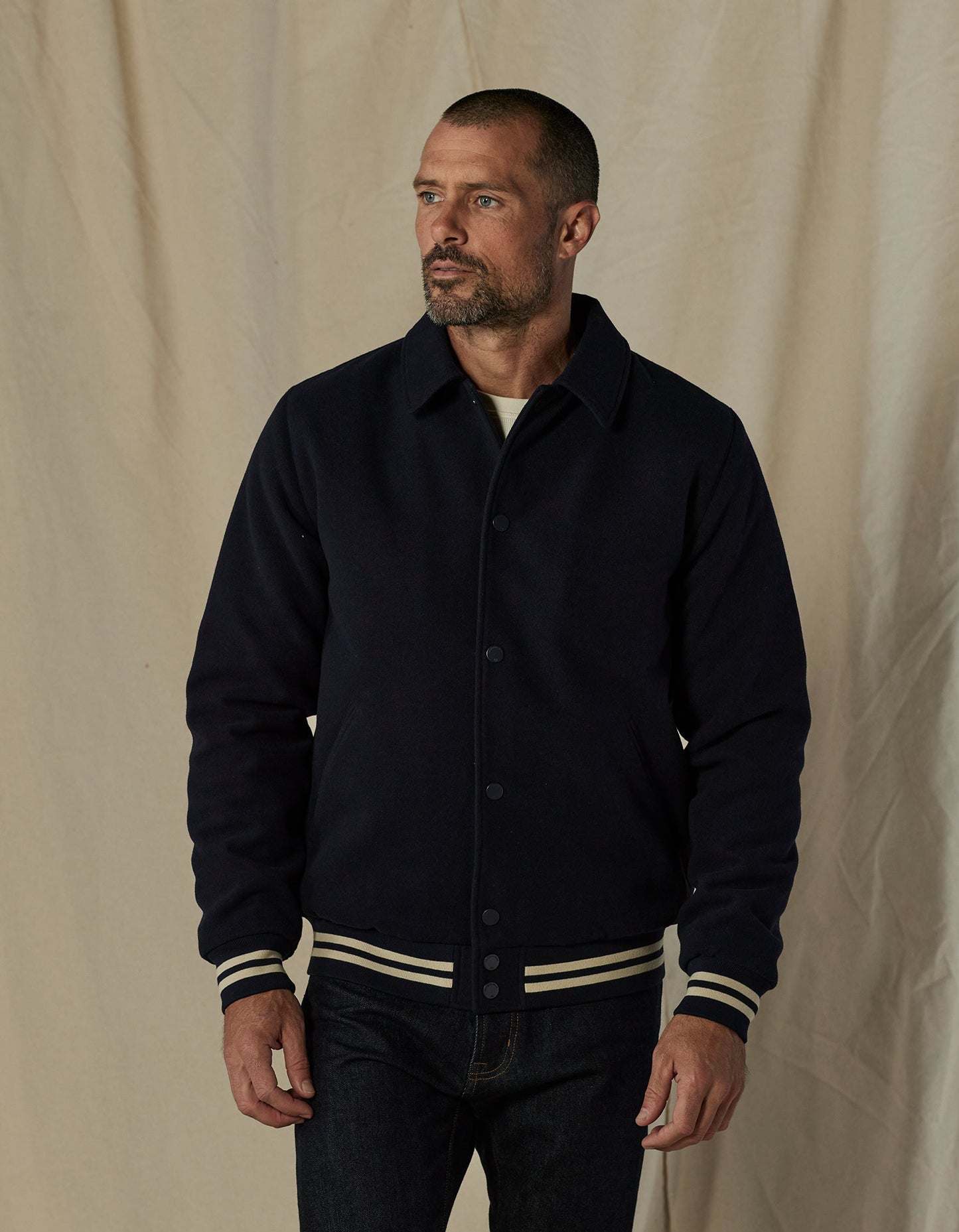 Birdie Varsity Jacket in Navy