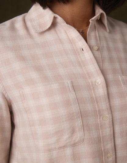 Softloom Flannel Button Up in Oat Plaid