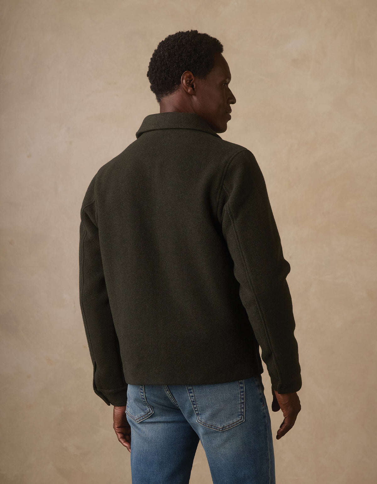 Harrison Felted Wool Jacket in Forest