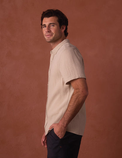 Kalo Short Sleeve Button Up in Pumice