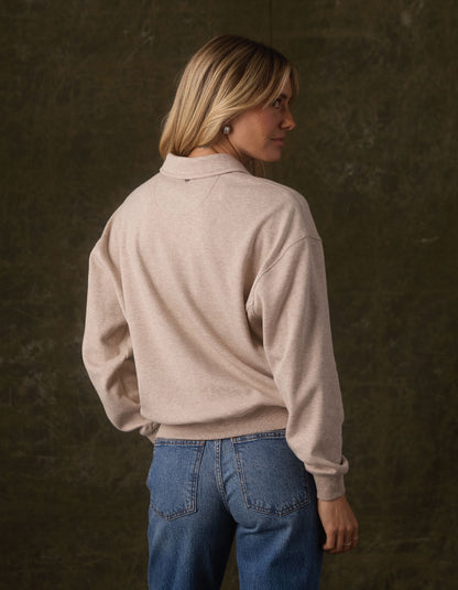 Women's Fleece Puremeso Polo Popover in Fawn