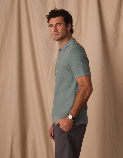 Breezeknit Button Up in Juniper