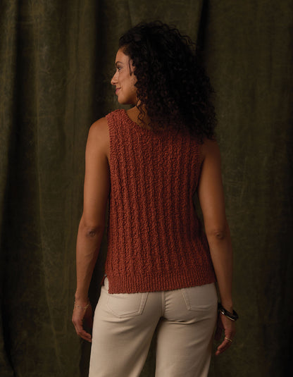 Louise Scoop Neck Tank in Cocoa