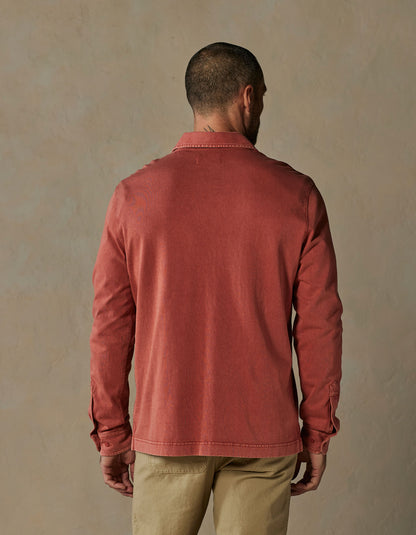 Lennox Jersey Polo in Scarlet