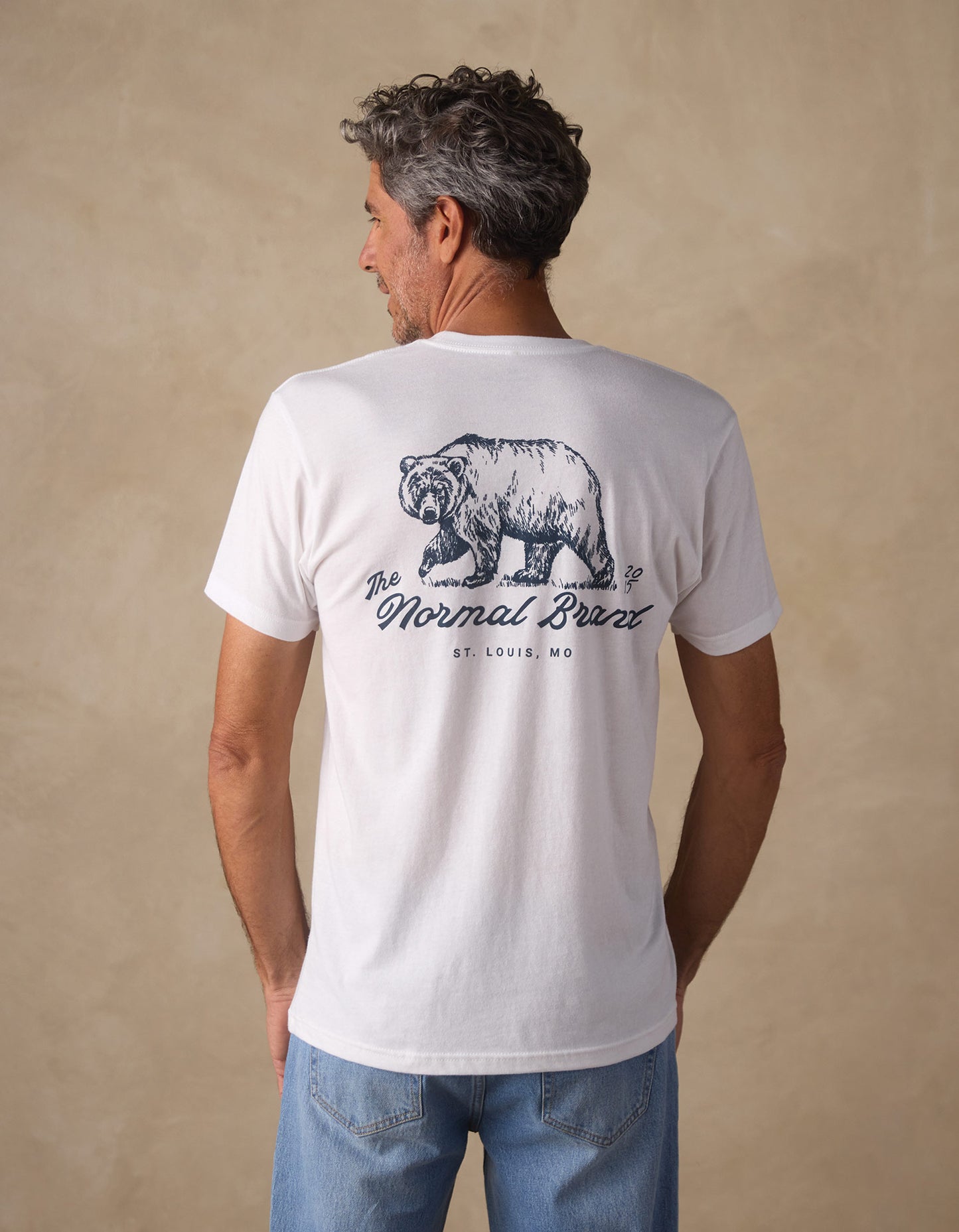 Illustrated Bear Tee in White