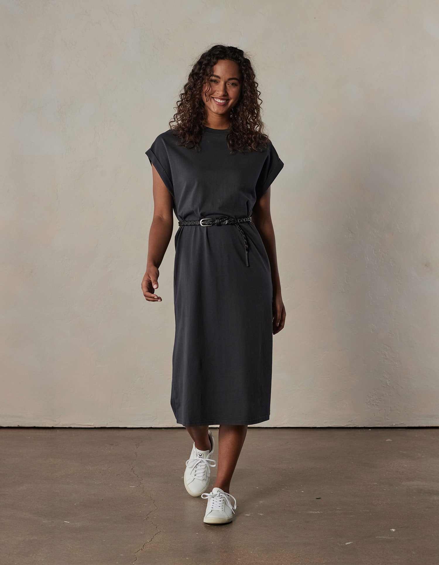 Lennox Jersey Midi T-Shirt Dress - Phantom Lennox Jersey Midi T-Shirt Dress - Phantom
