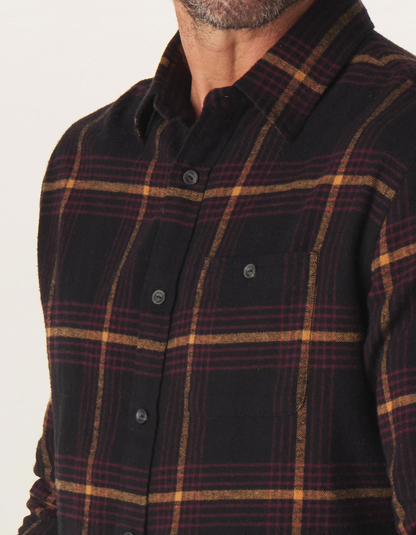 Hudson Double Brushed Flannel in Black Plaid