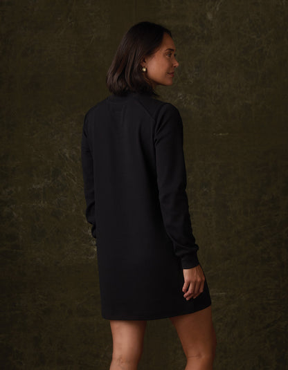Puremeso Mockneck Everyday Dress in Black